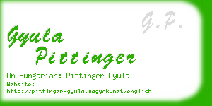 gyula pittinger business card